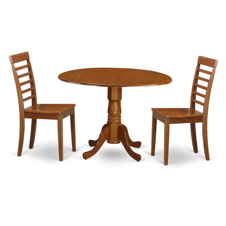 3 Pc Kitchen Table set-round Kitchen Table plus 2 dinette Chairs