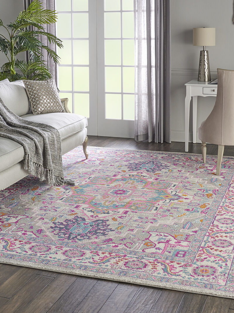 Passion PSN20 Light Gray/Pink 6'7" x 9'6" Rug image number 1