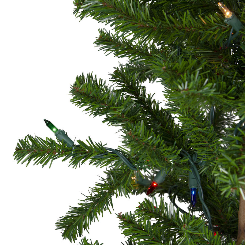 7' Pre-Lit Alpine Artificial Christmas Tree - Multi Lights