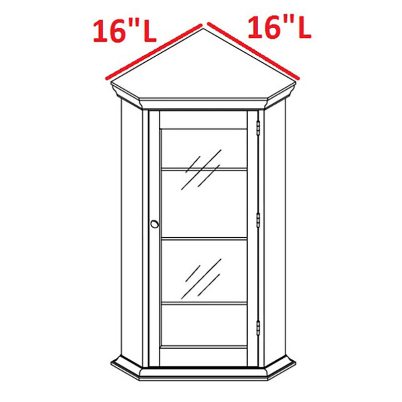 Kings Brand Furniture Cambridge Corner Curio Storage Cabinet image number 4