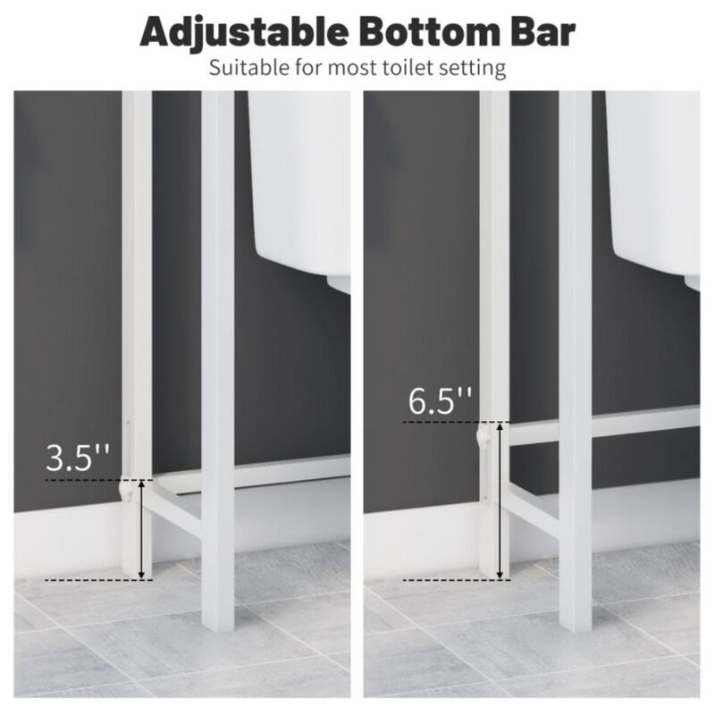 Hivvago Over-The-Toilet Storage Shelf Space Saving Metal Bathroom Organizer Hooks