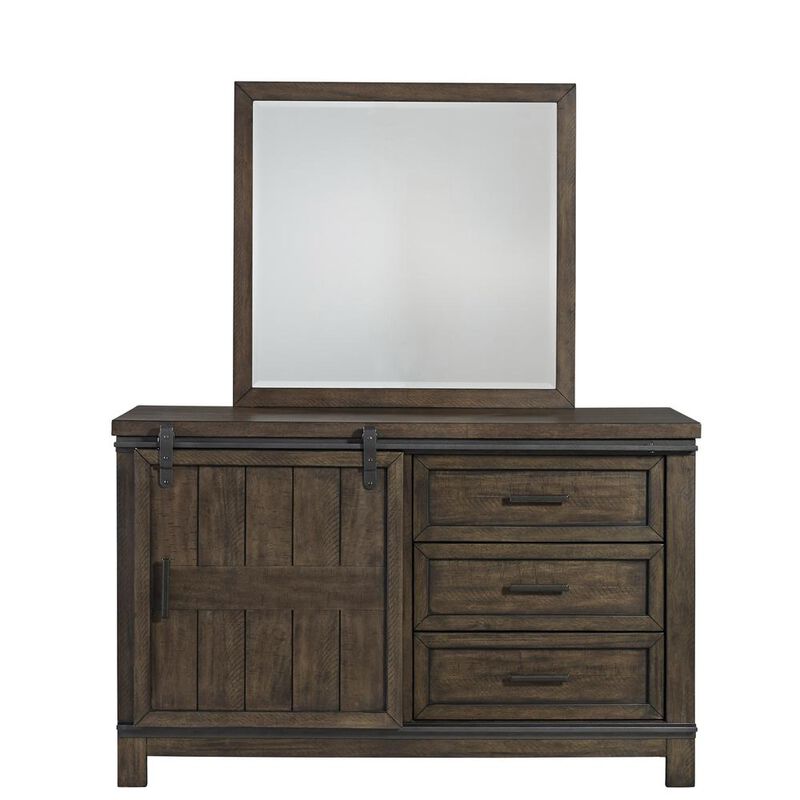 Liberty Furniture Thornwood Hills Bookcase Bed in Rock Beaten w/ Saw Cuts image number 7