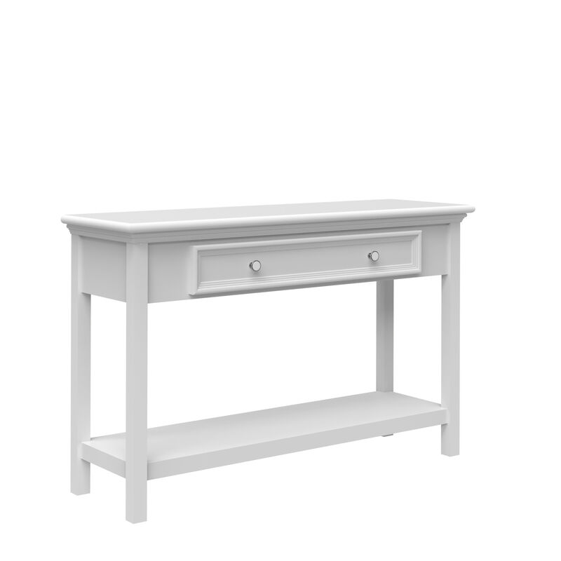 Modern Country Inspired Solid Wood Structure, Console Table With Drawer & Shelve, Timeless Design & Elegant With Embellish Details Featuring Unique Aesthetics by Bolivar Series. Paint Sprayed image number 4