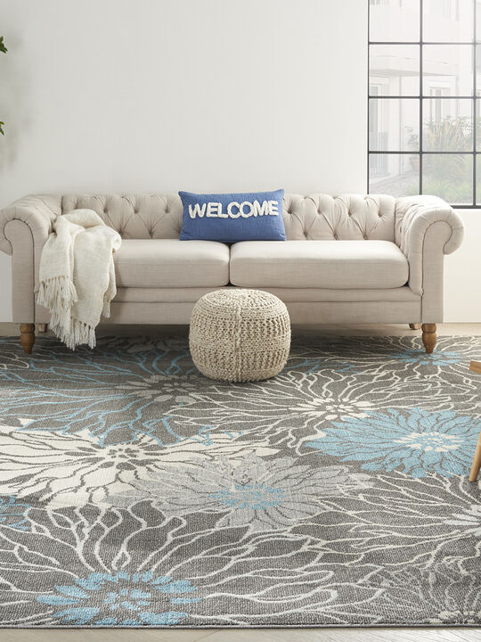 Passion PSN17 Chracoal/Blue 9' x 12' Rug