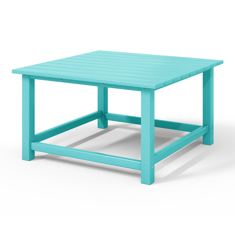 WestinTrends Low Outdoor HDPE Square Patio Coffee Table