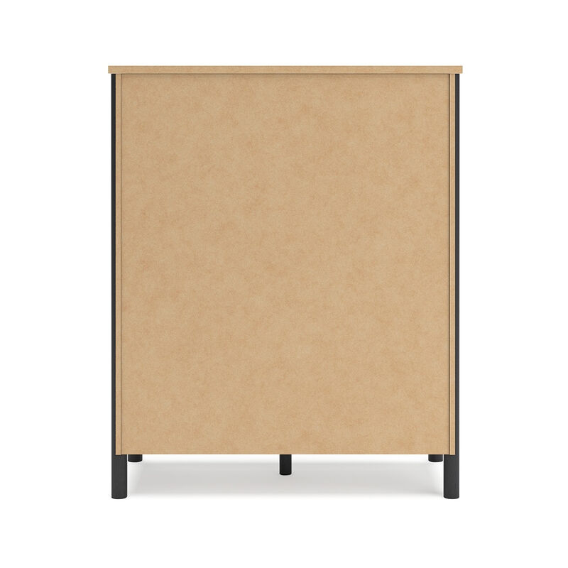 Mooran Tall Dresser Chest, 5 Drawers, Modern Marble Finish Top, Black - Benzara