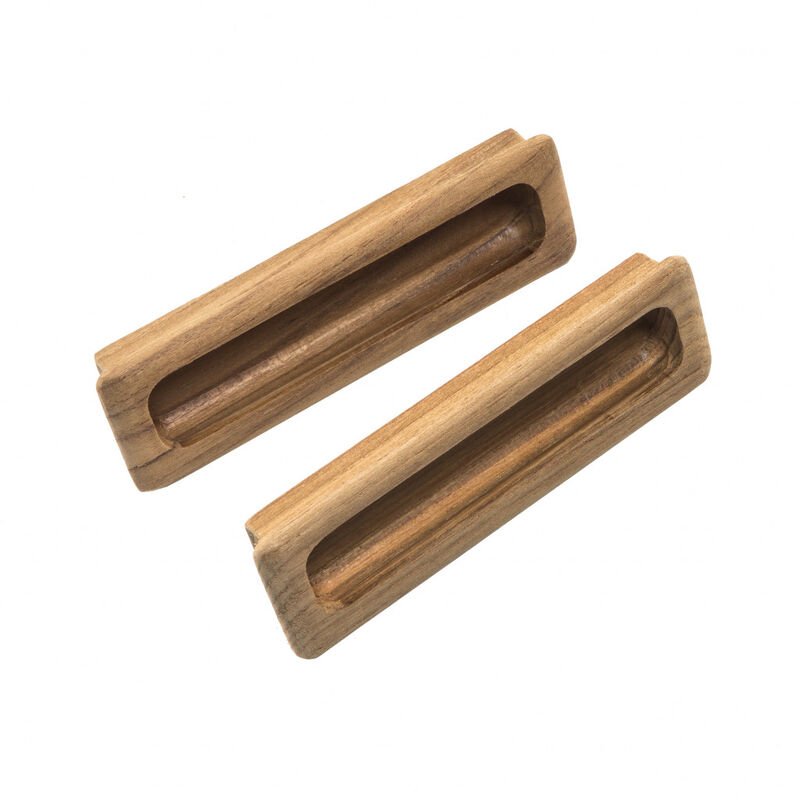 HomeRoots Set of Two Brown Teak Wood Drawer Pull Knobs image number 4