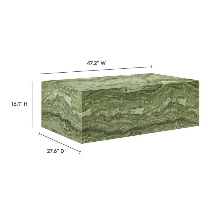 Modway Jordana Square Plinth Indoor - Outdoor Patio Concrete Coffee Table