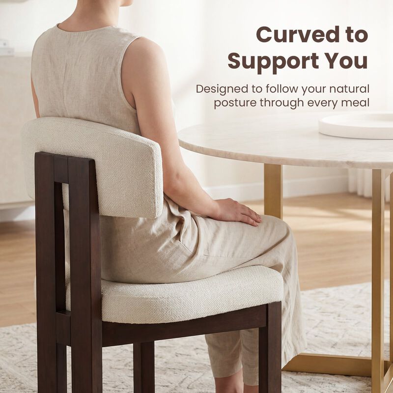 COLAMY HALO Modern Upholstered Wood Dining Chair image number 6