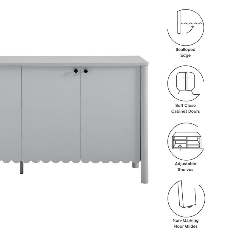 Modway Emmeline 4-Door Scalloped Sideboard in Sage image number 3