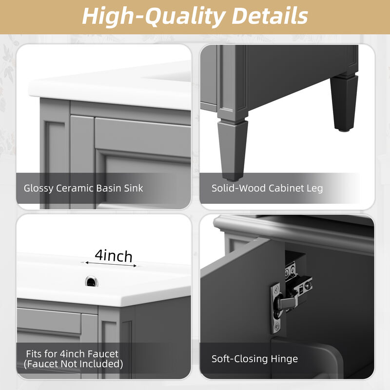 Nehird Bathroom Storage Cabinet with Sink image number 4
