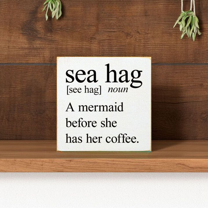 Funny Ocean Theme Wooden Wall Decor Sign for Mermaid Lovers