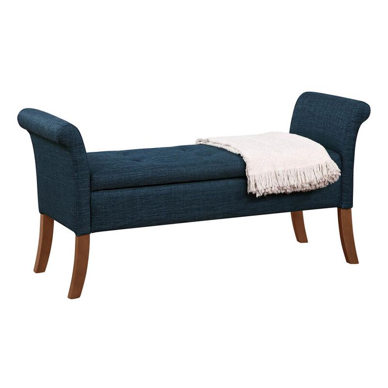 Convience Concept, Inc. Designs4Comfort Garbo Storage Bench Ottoman Blue