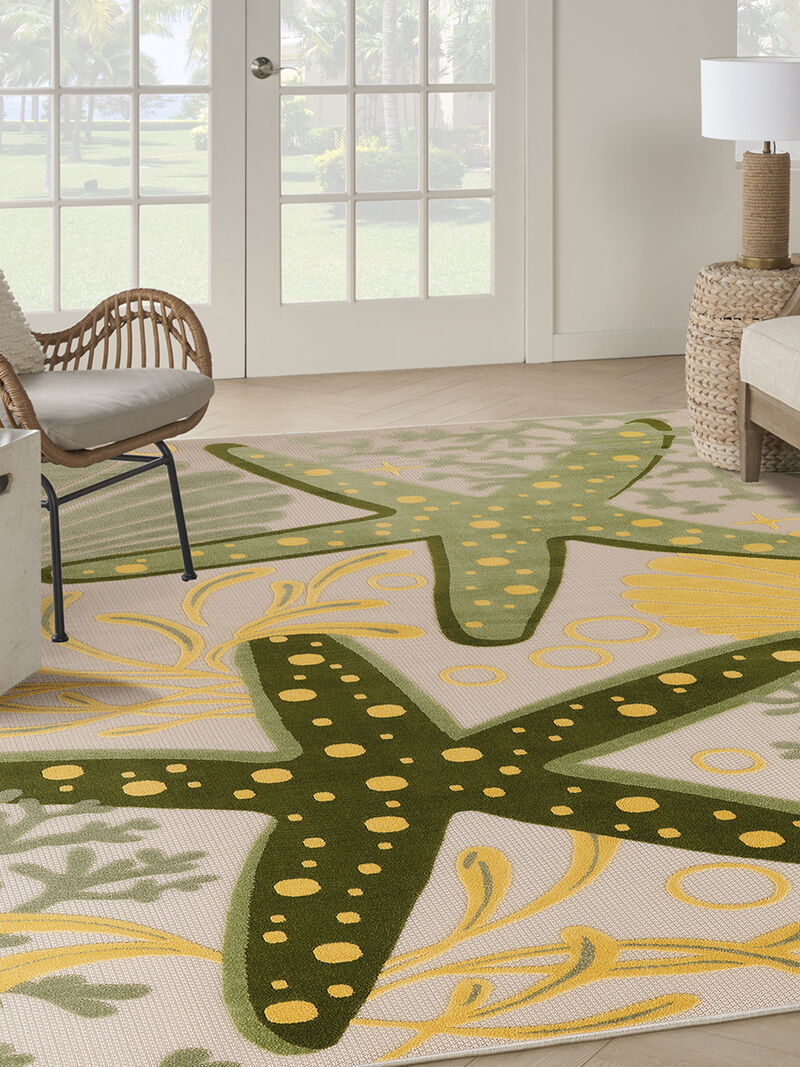 Aloha ALH24 Green/Yellow 9' x 12' Rug