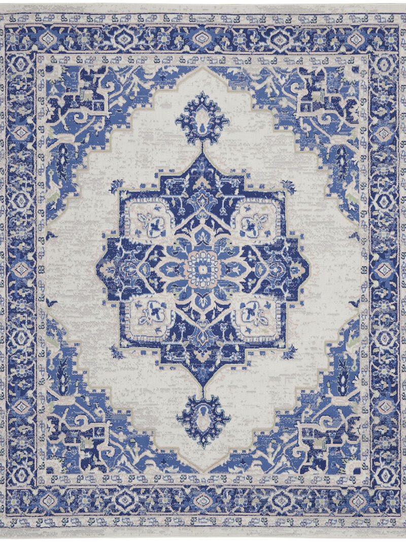 Whimsicle WHS03 Ivory/Blue 8' x Round Rug image number 0