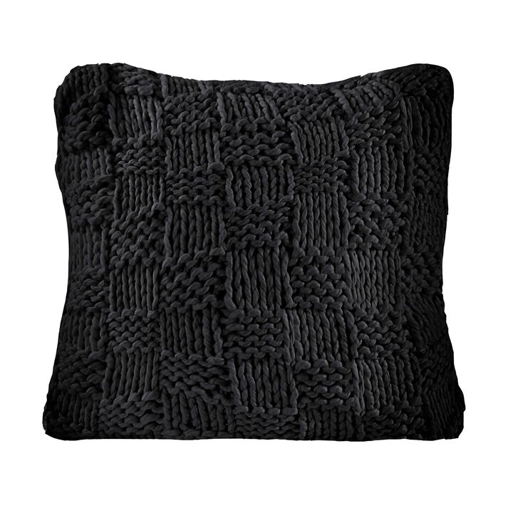 Chess Knit Black Euro Sham