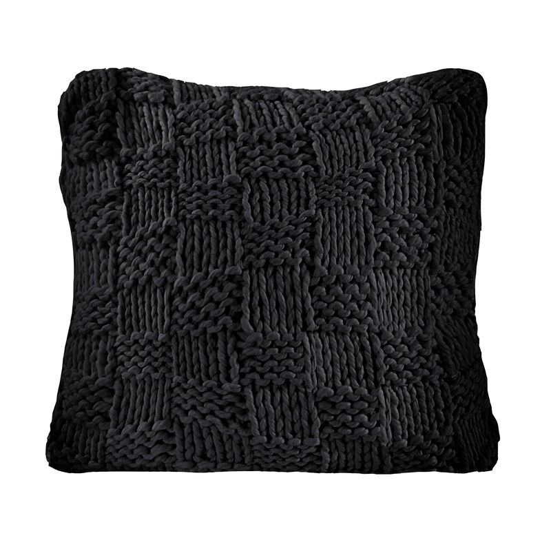 Chess Knit Black Euro Sham image number 0