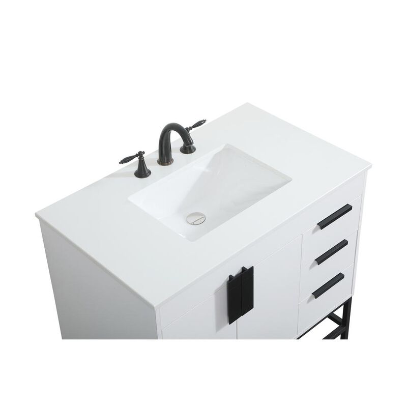 Elegant Kitchen and Bath 36 inch Single bathroom vanity in white