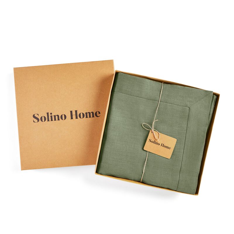 Solino Home Fete 100% Linen Tablecloth &ndash; Handcrafted, Machine Washable, Perfect for Holiday and Everyday Dining