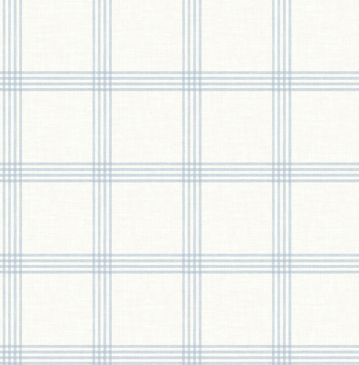 Twain Light Blue Plaid Wallpaper (Set of 2)