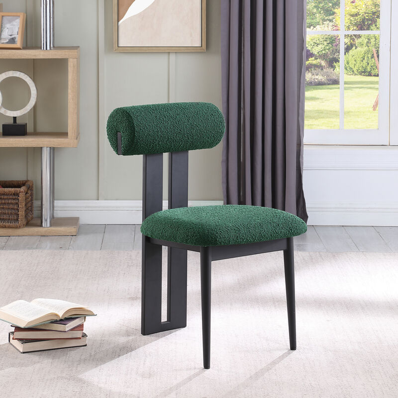 Meridian Furniture Dario Green Boucle Fabric Dining Chair, Set of 2