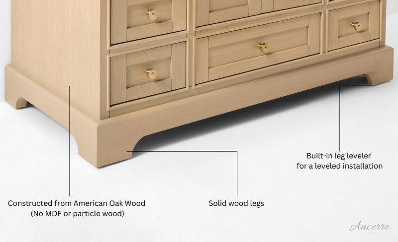 Audrey 48 in. Bath Vanity Set in Oak finish with white quartz Vanity Top and White Undermount Basin