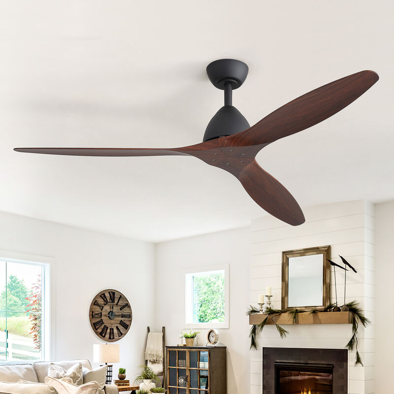 Breezary 56" Ceiling Fan No Light, 3 Blade, 6 Speed, Remote Control image number 6