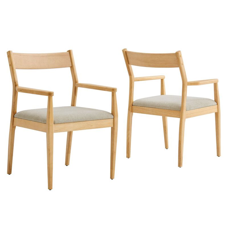 Solara Fabric Wood Dining Armchairs Set of 2 image number 0