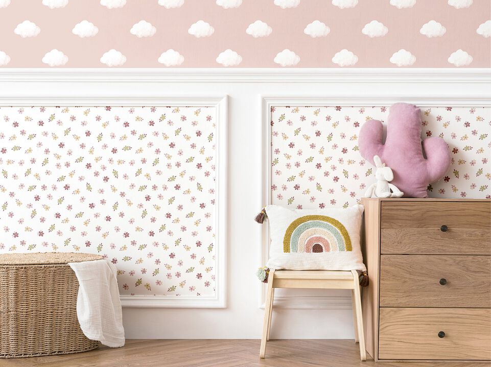 Little Explorers 2 Floral Pink Wallpaper 14844