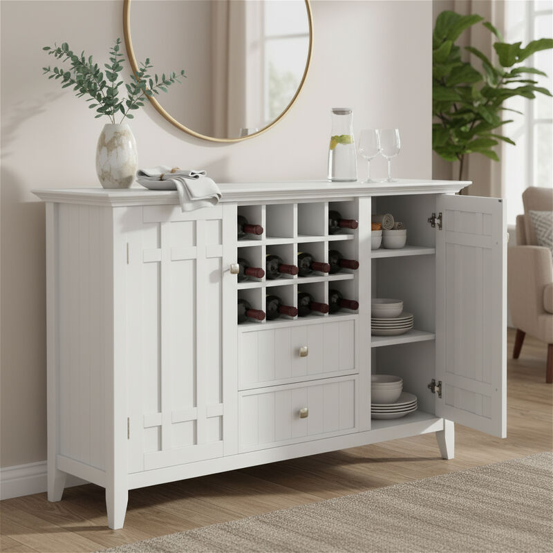 Simpli Home Bedford Sideboard Buffet and Wine Rack image number 2