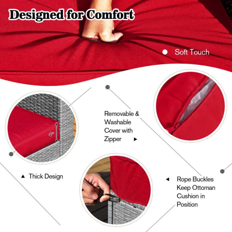 Hivvago 8 Pieces Patio Rattan Furniture Set with Storage Waterproof Cover and Cushion