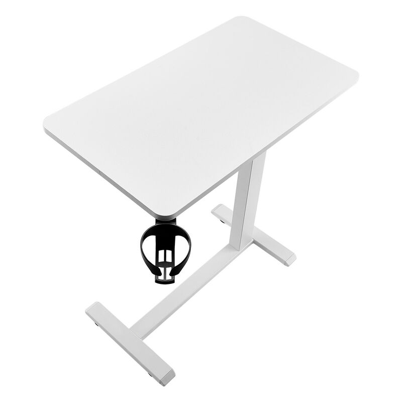 Rolling Mobile Desk with Hidden Wheels, Adjustable Height for Working On Laptop image number 7