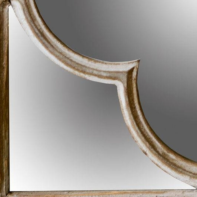 10" Natural Brown With Whitewash Square Wall Mounted Accent Mirror image number 4