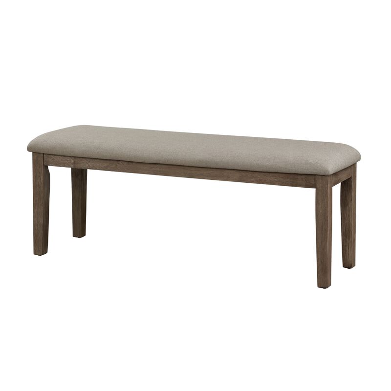 Streamdale Brushed Brown Bench with Fabric Upholstery