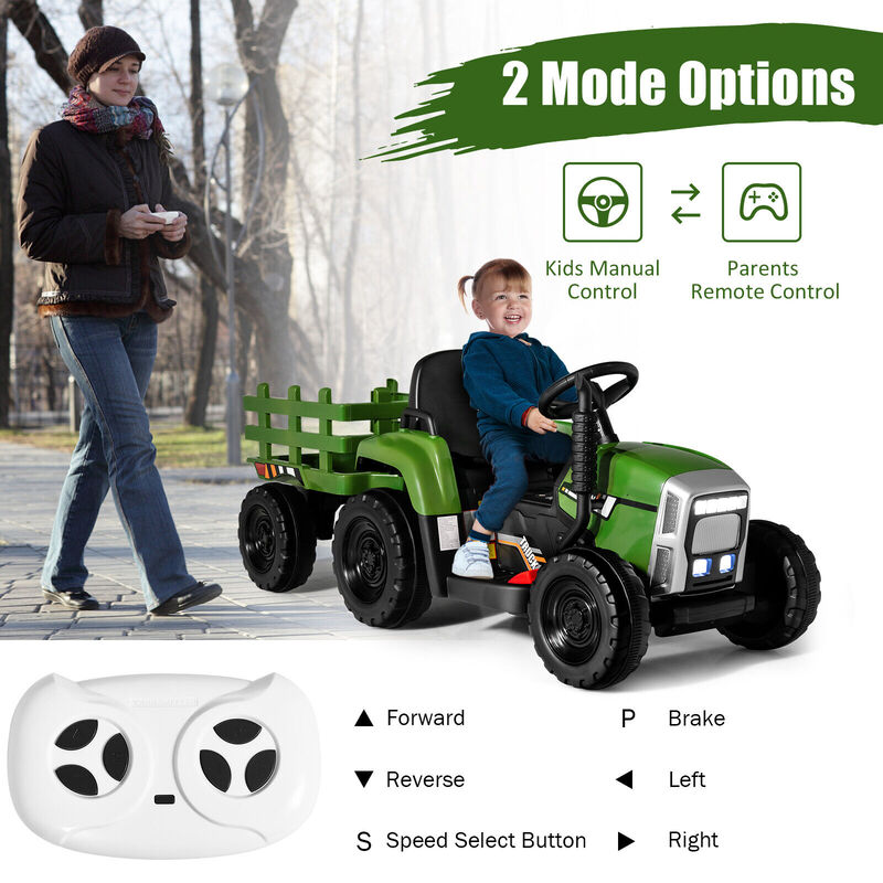 Kids 12V Ride On Tractor with 3 Speed Gears and Front Loader Ages 3 Plus image number 5