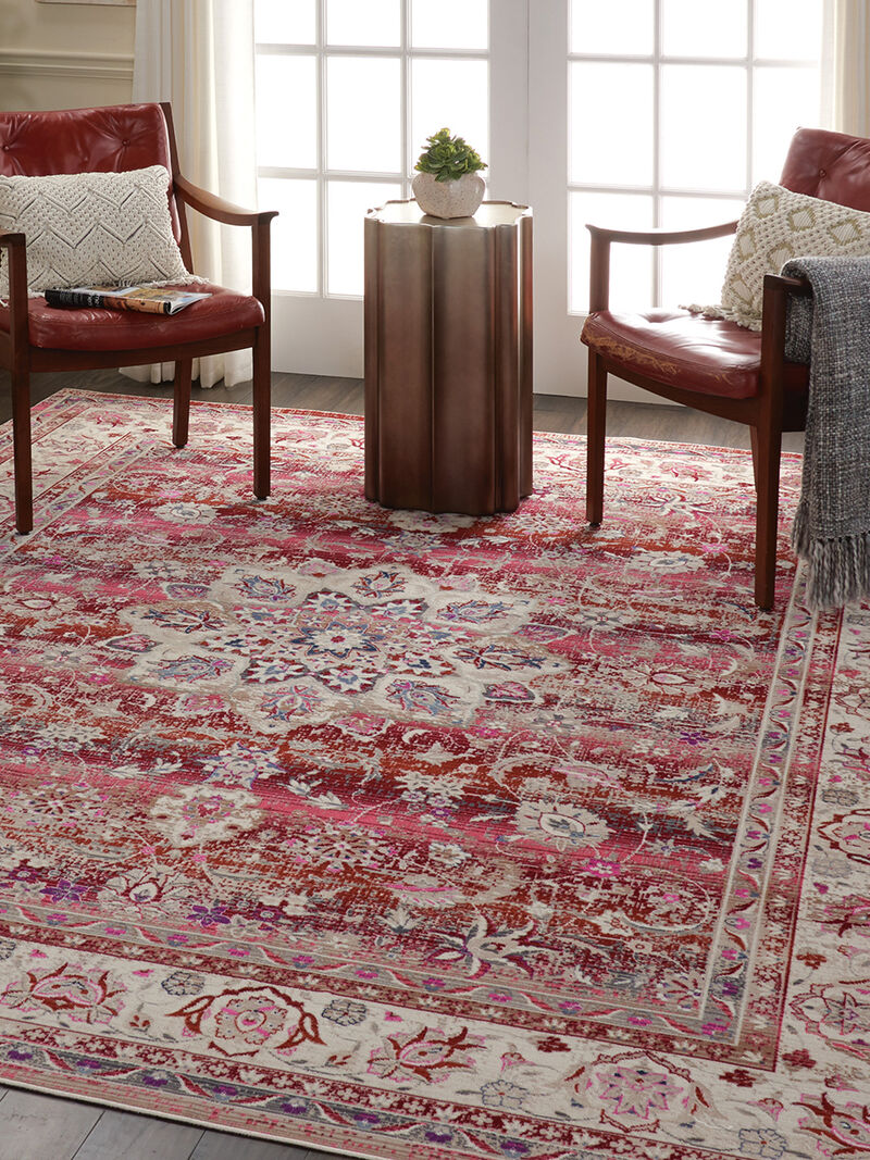 Vintage Kashan VKA01 Red 4' x Round Rug