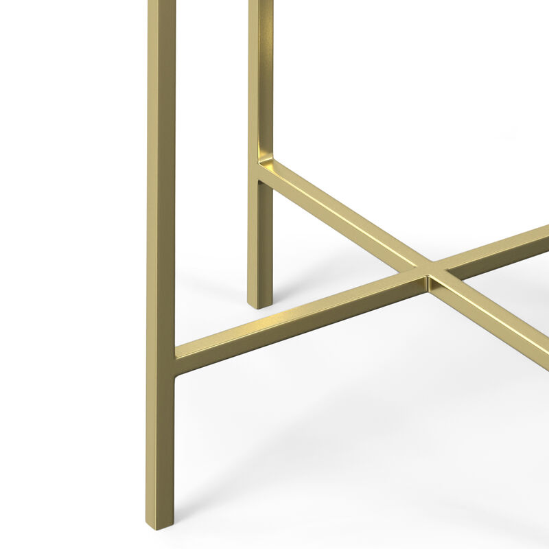 Tara Modern Contemporary 16 inch Wide Metal Side Table in Gold