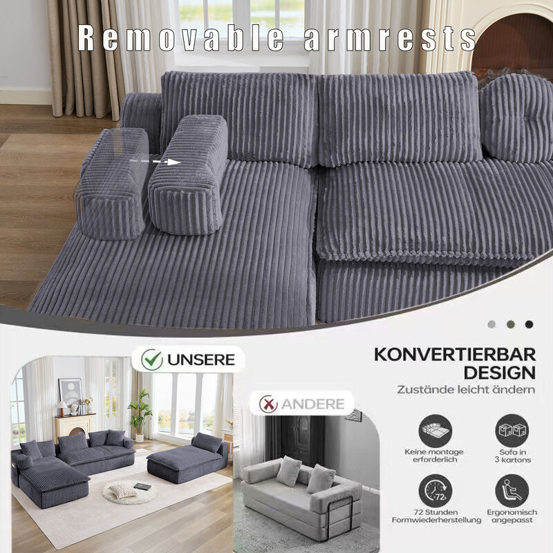 Britan 149" Oversized Sectional Couches U Shaped Couch image number 4