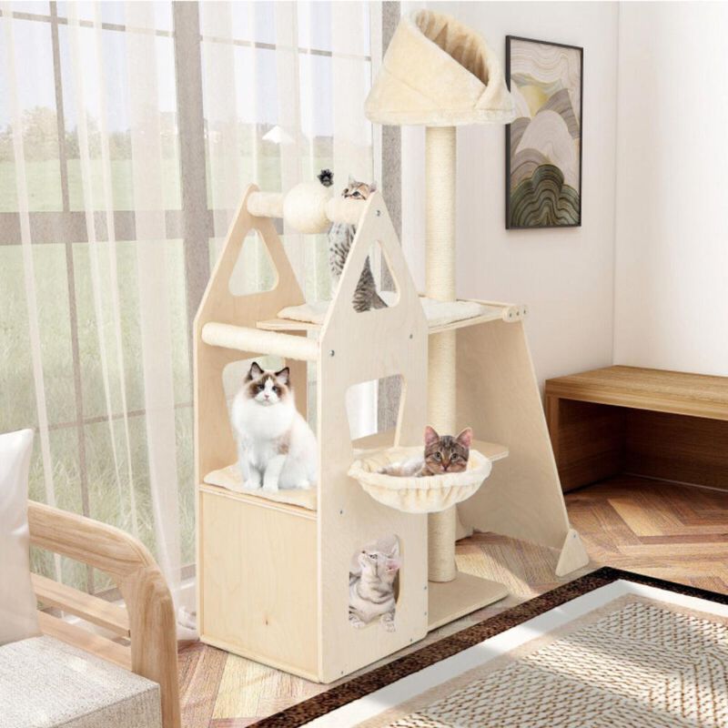 Hivvago Multi-Level Cat Tree with Sisal Scratching Post