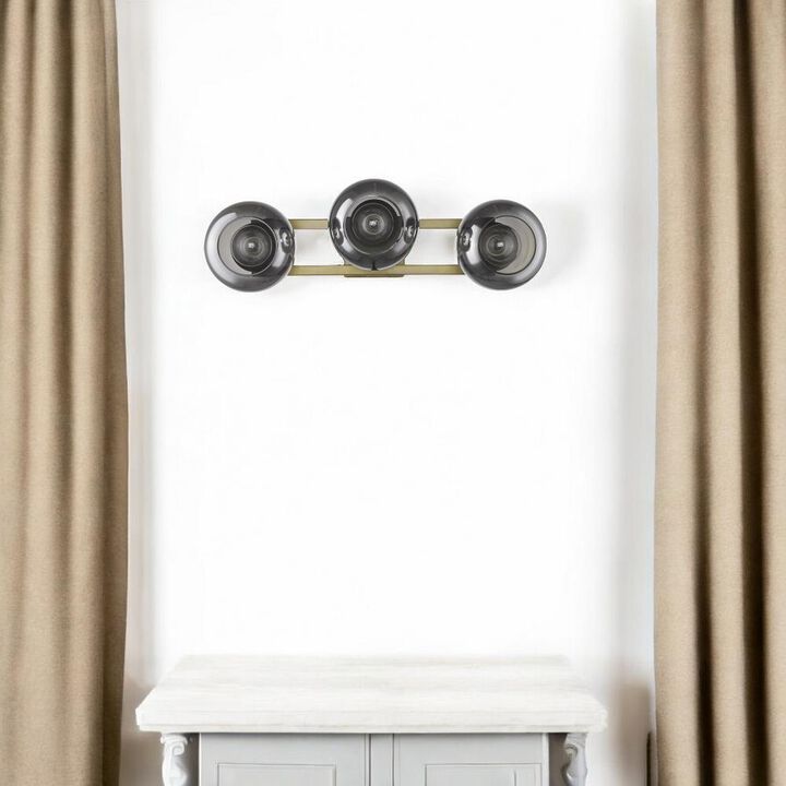 Hivvago Lunette 3-Light Aged Brass Sconce