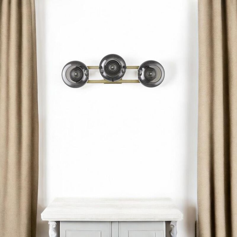 Hivvago Lunette 3-Light Aged Brass Sconce