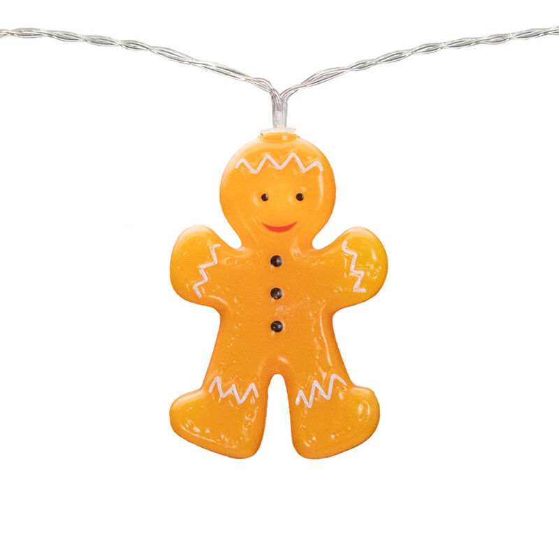 10-Count LED Orange Gingerbread Men Christmas Fairy Lights  4ft  Copper Wire image number 5