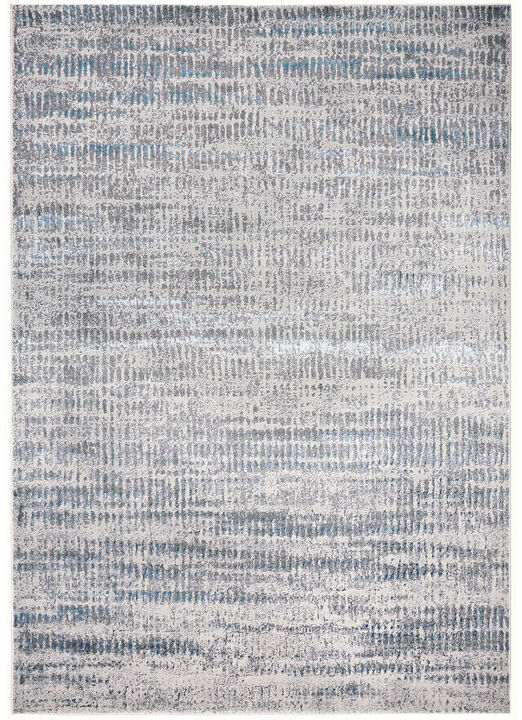 2 X 3 Blue gray And Ivory Abstract Stain Resistant Area Rug