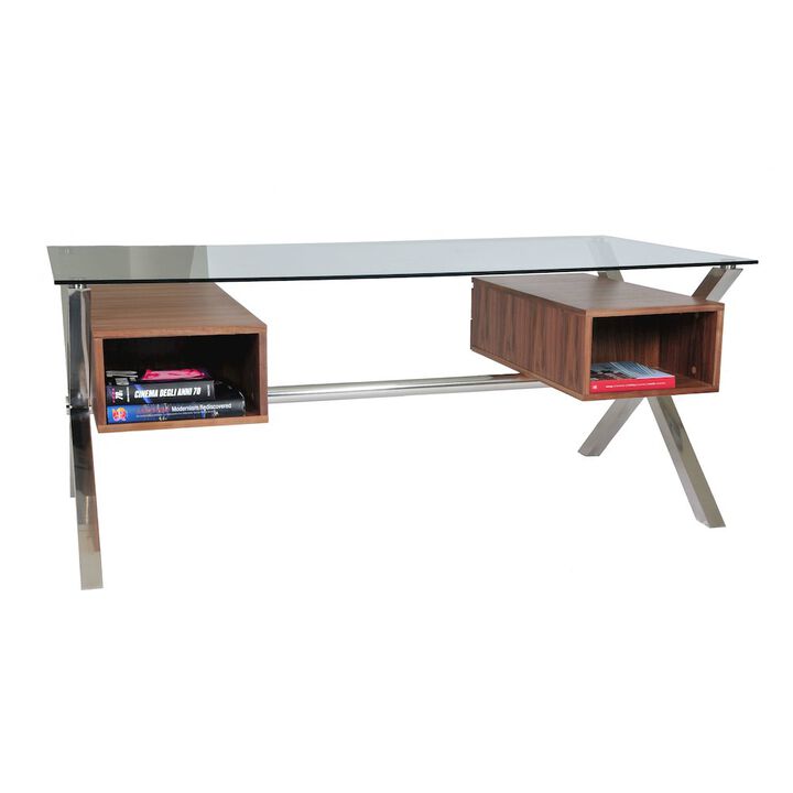 Pangea Home Beverli Desk Large Walnut