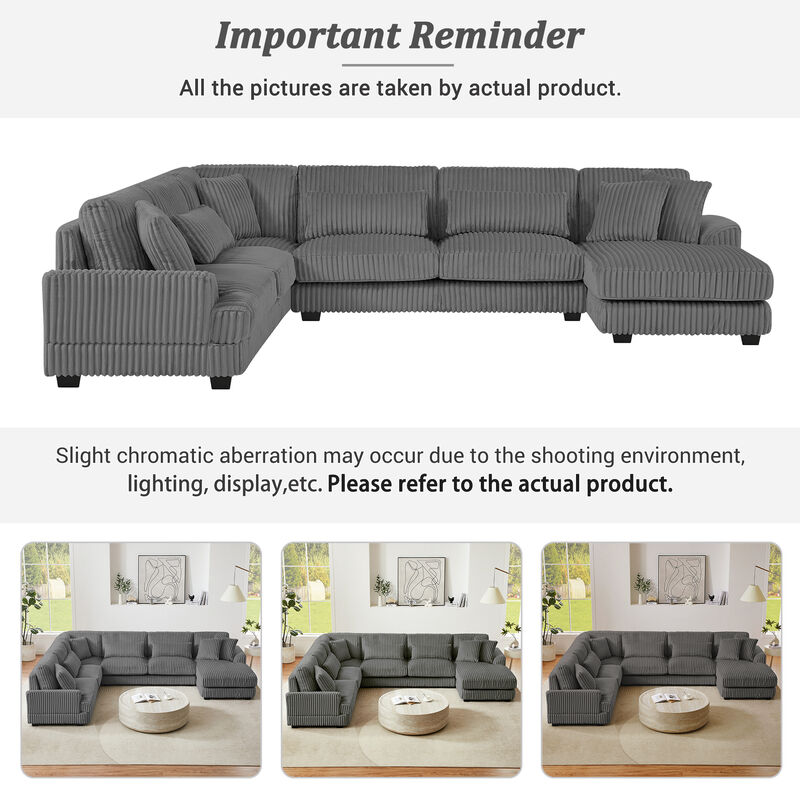 Merax Oversized Sectional Sofa U-shaped Sofa