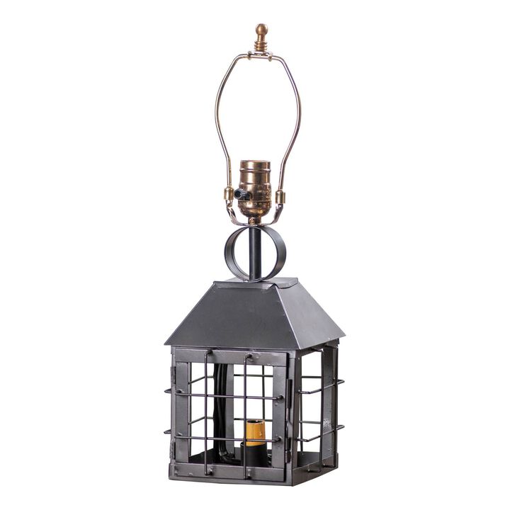 Irvins Country Tinware Colonial Lamp Base In Smokey Black