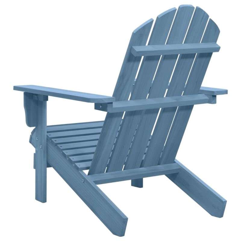 vidaXL Patio Adirondack Chair - Solid Fir Wood Construction, Ergonomically Designed, Sturdy Frame, Weather Resistant, Easy Assembly, Outdoor Seating - Vibrant Blue