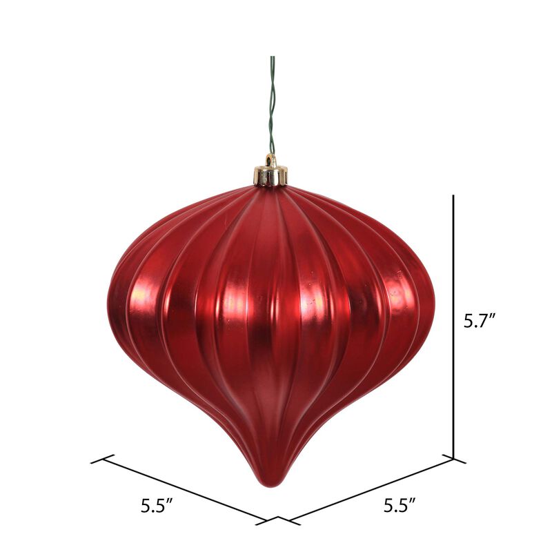 Vickerman 5.7" Burnished Orange Matte Onion Christmas Ornament, UV Treated, Set of 3 image number 1
