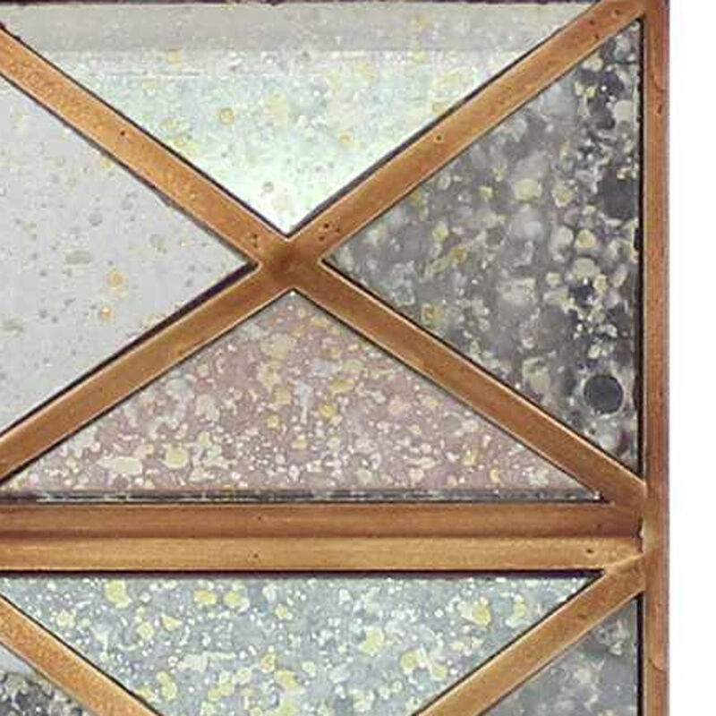 Hivvago 28" Distressed Gold And Silver Metal Bedside Lamp With Beige Shade