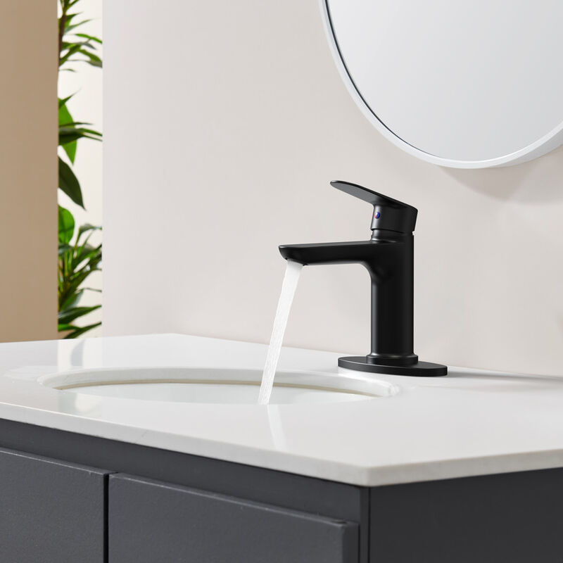 Single Handle Bathroom Faucet with Deck Plate, Perfect for Modern Sinks
